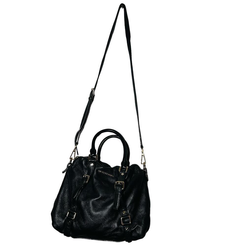 MICHAEL KORS Weston Black Leather Shoulder Satchel Zip Up Tassel Handbag